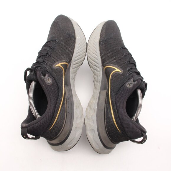 Nike React Infinty Run Flyknit 2 Men's Size 11 Gold Black Sneakers CT2357-009 - Picture 6 of 10